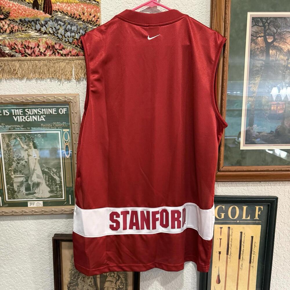 Vintage 00s Nike Mens College Basketball Red Stanford Shooting Shirt Size Medium